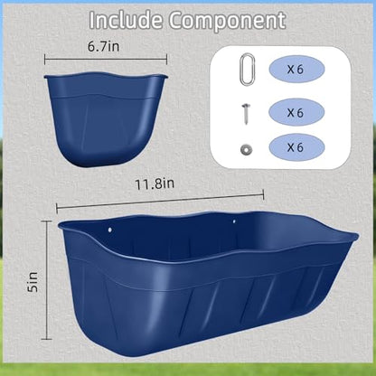 Chicken Feeder Waterer,Hanging Goat Feeders,Feed Trough 3.5 Quart 3 Pack,Hanging Fence Feed Trough for Poultry Livestock,Blue - color: Blue, size: 3.5 Quart (3 Pack)