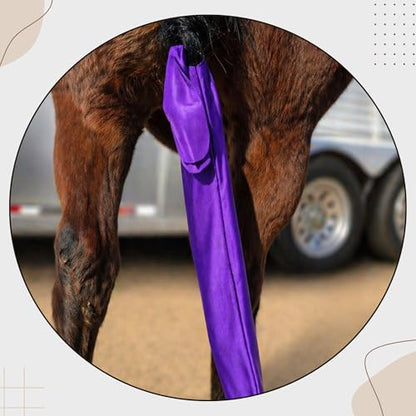 Ranch Hand Premium Lycra Tail Bag – Horse Tail Bag Made from Durable Stretchable Lycra – Gentle on Hair and Free from Damage – Horse Tail Protection Bag for Grooming – 24 Inches - Purple - color: Purple