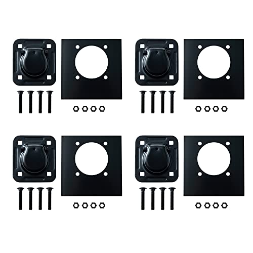 Lonffery 4 Pack Recessed D-Ring Tie Down Anchors (6,000 lb. Capacity), Heavy Duty Kit for Trailer or Deliveries, Black - size: 4 pack
