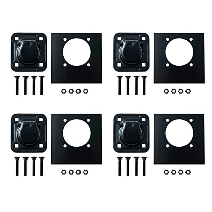 Lonffery 4 Pack Recessed D-Ring Tie Down Anchors (6,000 lb. Capacity), Heavy Duty Kit for Trailer or Deliveries, Black - size: 4 pack