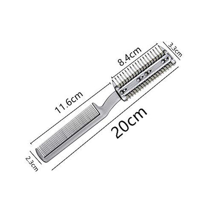 2Pcs Razor Comb for Dogs Cats with Extra Blades Double Sides Pet Razor Comb Trimming & Grooming Hair Cutter Comb Trimmer Grooming Comb for Dog Cat (Silver)