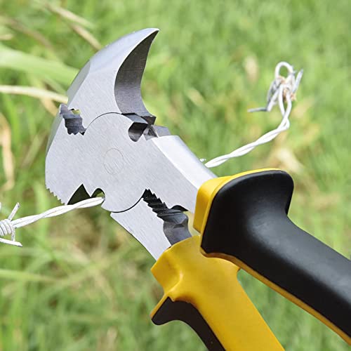 2PCS 10inch Fencing Pliers, Fence Pliers Tool, Nail Puller, Multi Fencing Pliers Tool, Stretching Wire Pliers, Pliers with Hammer Head for Installation and Removal of Wire Fence
