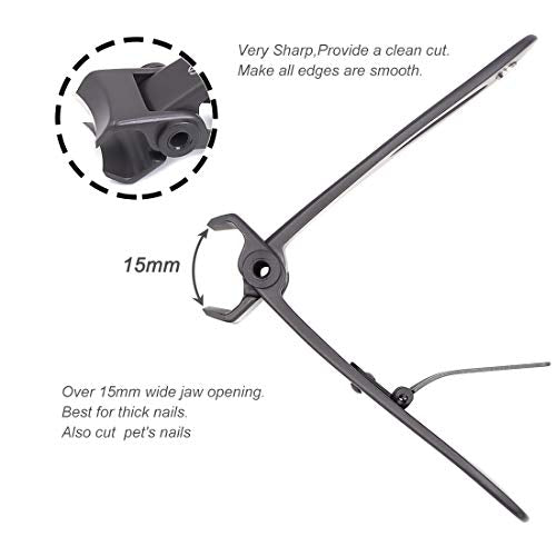 Ultra Wide Jaw Opening Nail Clippers Set, Toenail Clippers for Thick Nails, Heavy Duty Nail Cutter, Stainless Steel Toe Nail Clippers for Seniors, Men & Women Manicure,Pedicure,Big(Gray) - color: Grey