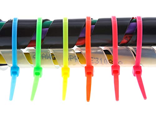 Secure 4 Inch Neon Green 18 lb Miniature Nylon Cable Tie - 100 Pack - color: Neon Green, size: 4 Inch