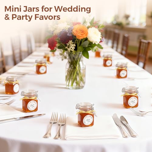 ComSaf Square Glass Spice Jars 4 oz 6 Pack with Labels and Funnel Set - size: 4oz*6