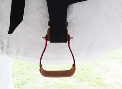 CHALLENGER Horse 4-3/4" Western Saddle Barrel Racing Lightweight Aluminium Stirrups 5181 - color: Red