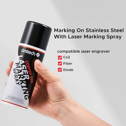 OMTech Laser Marking Spray, 2pcs 8oz, Red Marking for CO2 Laser on Metal - color: 8 OZ -- Red, size: 2 Pcs