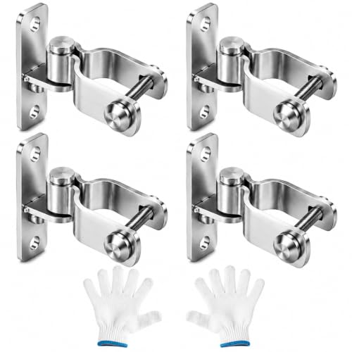 4 Pack 1-3/8" Wall Mount Gate Hinges for Chain Link Fence Gates, Heavy Duty Galvanized Steel Gate Hardware with 5/8 Inch Male Pin for Farm, Yard, Metal - size: 4 Pack