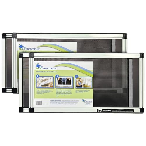 Fenestrelle Expandable Window Screen, 10″ H × 19″–36″ W Horizontal, 2-Pack - size: Small (10" H x 19"-36" W)