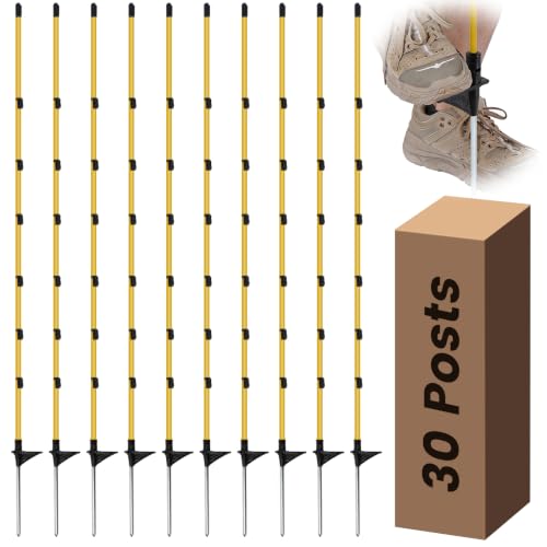 30 PCS Electric Fence Posts, 3/8" x 57" Step in Fence Post - size: 57Inch-30PCS