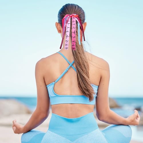Girls Gymnastics Hair Ties Ponytail Holder Hair Ribbon Streamers Cute Gymnastics Dance Hair Accessories Sport Bow Elastic Hair Band Headband Gift for Gymnast Cheerleader Fan Women - color: Gymnastics