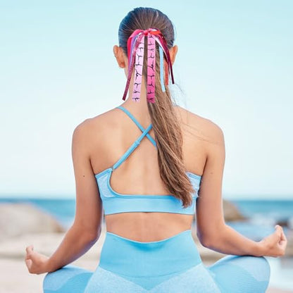 Girls Gymnastics Hair Ties Ponytail Holder Hair Ribbon Streamers Cute Gymnastics Dance Hair Accessories Sport Bow Elastic Hair Band Headband Gift for Gymnast Cheerleader Fan Women - color: Gymnastics