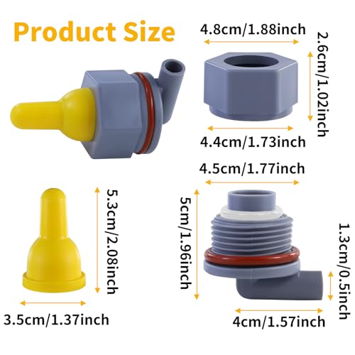 6-Pack Yellow Silicone Lamb Nipple, Sheep, Goat, Animal Feeding & Livestock Teat - Premium Replacement for Orphaned Lambs, Kids, Piglets, Durable & Bite-Resistant（Does not Include Barrel）