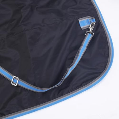 1200D Horse Blanket, 0g No-Fill Waterproof Turnout Rain Sheet - color: Blue Grey, size: 78"