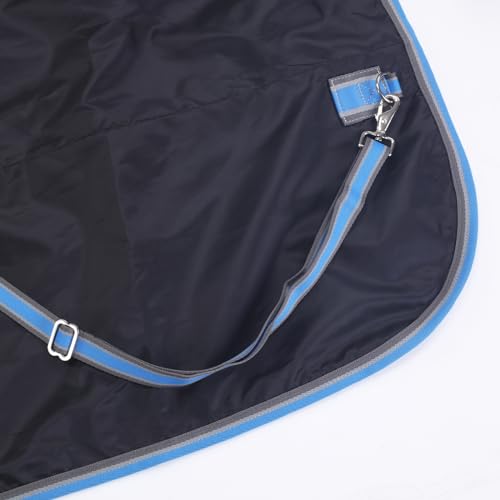 1200D Horse Blanket, 0g No-Fill Waterproof Turnout Rain Sheet | 1200D Ripstop Outer, Waterproof Breathable Shell, Anti-Rub Lining, 0g No-Fill, Keep Dry in Mud & Wet Weather, Large Tail Flap - color: Blue Grey, size: 69"