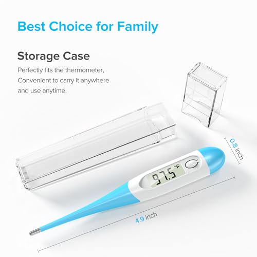 Thermometer for Adults and Kids with 8 Seconds Fast Accurate Reading, Accurate & Safe-Baby Thermometer for Oral, Rectal or Under Arm Use, Large LCD Display with Fever Alarm