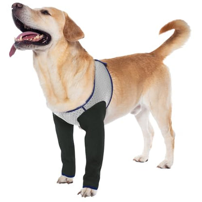 Coodeo Dog Recovery Sleeves, Cone Collar Alternative, Abrasion Resistant Dog Recovery Suit, Washable 2.5mm Thick and Waterproof, Pet Wounds Prevent Licking, Biting (Grey, L) - color: Grey, size: L