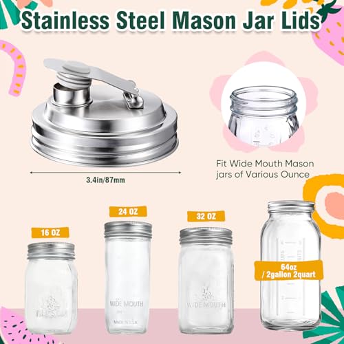 Baderke 4 Pcs Mason Jar Pour Spout Lid Stainless Steel - color: Pouring Spout, size: 3.54 Inch