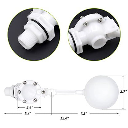 3/4 Inch Water Float Valve for Water Tank, High Flow Rate - size: 12.9" in length