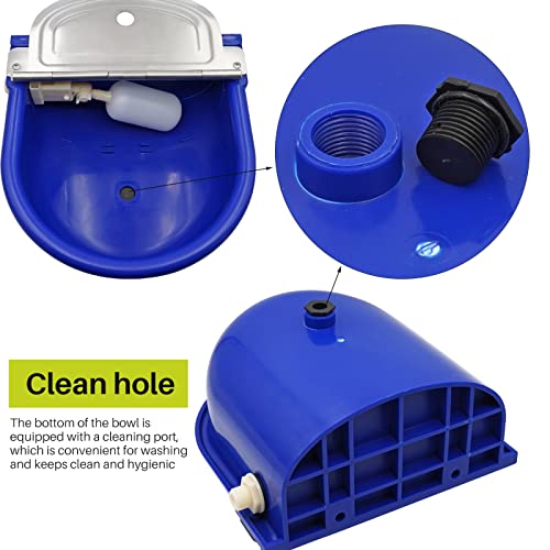 MINYULUA Automatic Waterer Bowl Large Horse Waterer with Float Valve (Blue) - color: dark blue