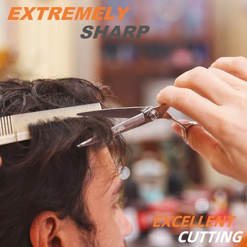High-end Professional Extremely Very Sharp Barber Hair Cutting Scissors Hairdresser Shears For Hair 6.5 Inch Haircut Scissor Made Of Stainless Steel Alloy For Hairdressing Salon and Home Use - size: 6.5 Inch, style: Shears