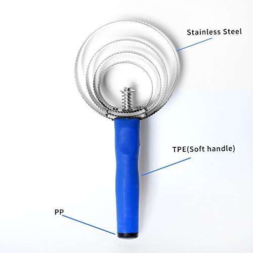 BOTH WINNERS Reversible Stainless Steel Curry Comb with Soft Touch Grip (Blue) - color: Royal Blue