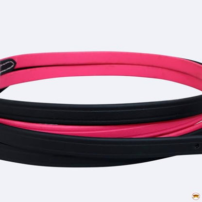 HILASON Western Horse Biothane Leather Rein, Full Size - color: Pink & Black