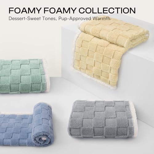 Luciphia Waterproof Dog Blanket, Reversible Fleece & Sherpa, Couch Cover - color: Creamy Yellow, size: Medium (57x40 inch)