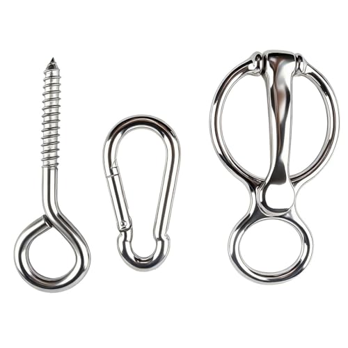 2PCS Magnetic Release Horse Tie Ring Safe Tack with Eye Bolt Quick Snap to Prevent Horses from Pulling Back Reduce Stress