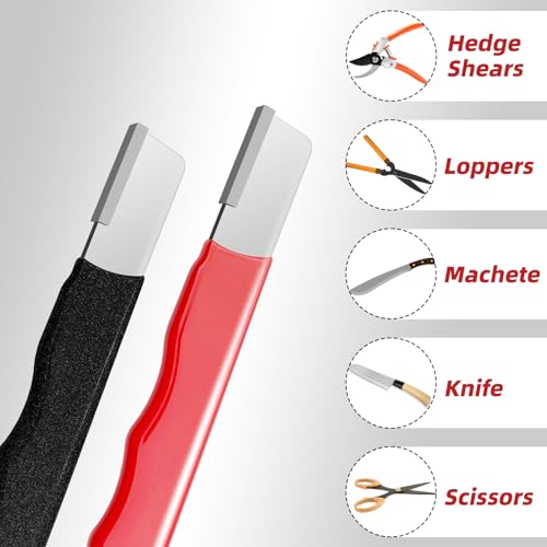 2 Pieces Garden Tool Sharpener, Garden Tool Blade Sharpener for Knife, Garden Knife Sharpener for Hedge Shears Scissors, Mini Sharpener for Gardening Pruner, Loppers