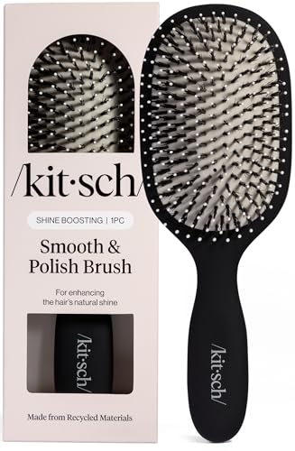 Kitsch Smooth & Polish Hair Brushes For Women and Men - Black - color: Black