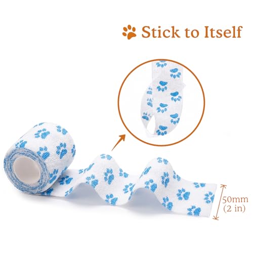 Self-Adhesive Bandage Wrap for Wrist, Ankle & Finger First Aid/Vet - color: Azure Tides, size: 6 Count (Pack of 1)