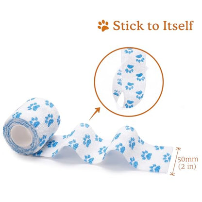 Self-Adhesive Bandage Wrap for Wrist, Ankle & Finger First Aid/Vet - color: Azure Tides, size: 6 Count (Pack of 1)