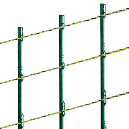 VEVOR Electric Fence Wire, 1640Ft 500M Portable Polywire, 1/8" Diameter 6 Stainless Steel Strands, Fencing Rope Line with 25 Fence Insulators and 25 T-Post Insulators, for Horse, Cattle, Livestock - size: 1640Ft 500M, style: 1/8" Strands
