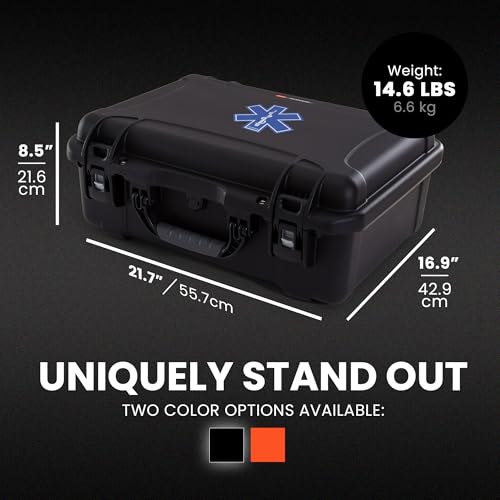 NANUK 940 Waterproof EMS/EMT Empty Hard Case with Dual-Compartment Lid Organizer and Padded Dividers – First Aid Organizer for Trauma Kits & IP67 Dustproof, Impact-Resistant – Black - color: Black