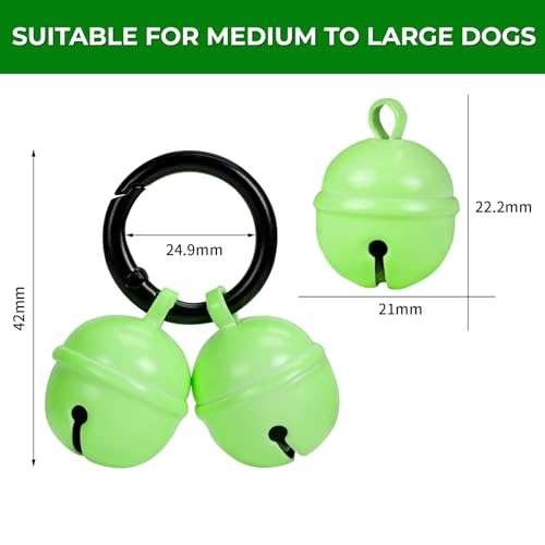 Bells for Dog Collar, Glow Bell for Medium to Large Dogs, Easy Clip Clasp, Extra Loud Pet Tracker & Save Wildlife, Durable Copper Bells (Small-medium breed) - color: Small-medium breed
