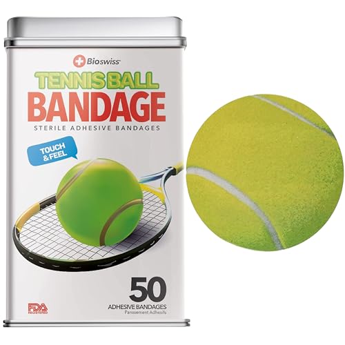 BioSwiss Bandages, Tennis Ball Shaped Self Adhesive Bandage Set, Latex Free, Sterile Wound Care, 50 Count - size: 50-Count Box, style: Tennis