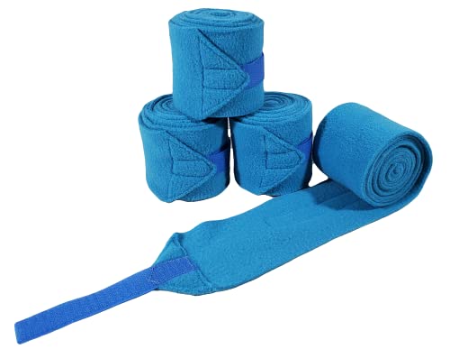 Big Black Horse Fleece Polo Leg Wraps - Turquoise - Set of 4 (Pony)
