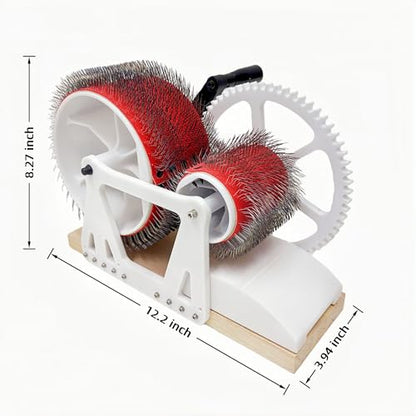 Feqaeqe Manual Wool Drum Carder Machine with Foldable Handle Starter Kit
