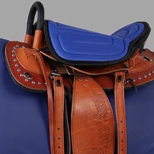 Saddle Tush Cushion Western Long Saddle Pad Horse Riding Seat Saddle Cushion Pad - color: BLUE