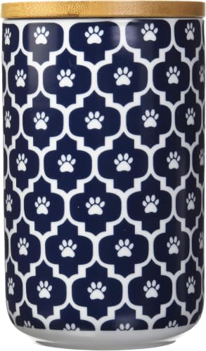 Bone Dry Lattice Collection Pet Bowl & Canister,Nautical Blue, Treat Canister, 4 x 6.5 in (Pack of 6) - color: Nautical Blue, size: Treat Canister, 4 x 6.5 in (Pack of 6)
