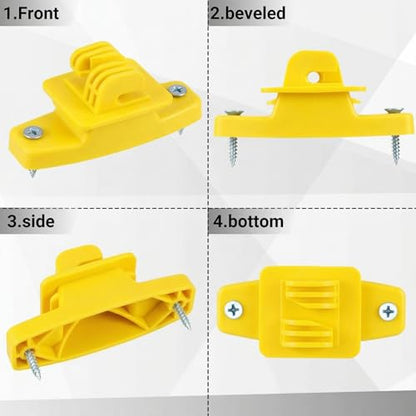 Pushglossy 100 Pcs Electric Wire Fence Insulators Wood Post Claw, Yellow - color: Yellow