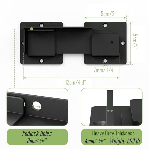 5.3 Inch Flip Gate Latch Lock,Sliding Barn Door Lock for Fence, Horse Stall, Garden & Farm Security,Outdoor Gate Latch with Padlock Holes,1 Pack, Black