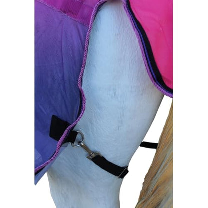 72" Horse Mesh Lightweight Breathable Summer Spring Sheet Bellyband 73439 - color: Purple Pink Ombre, size: 72 inches