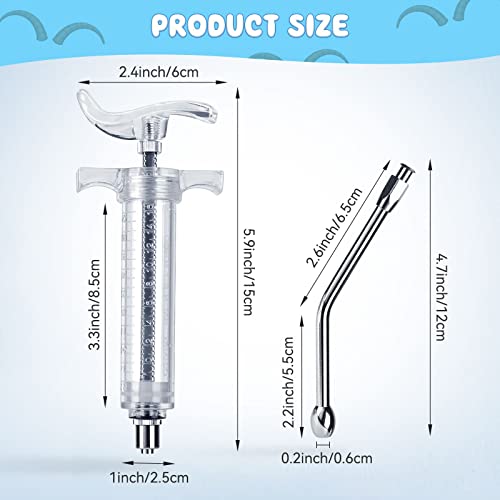2 Pack Reusable Goat Drench Syringe, 20 mL Drench Gun for Goats - style: 20ml