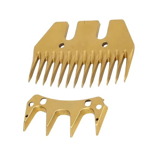 Generic Sheep Shears Replacement Blades, Gold 13 Straight Tooth 7mm Spacing, Electric Sheep Clipper Blades for Wool Shearing Farm
