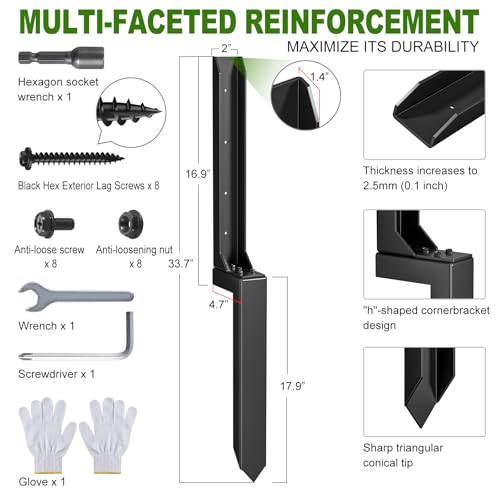 Fence Post Repair Kit (Separation 16.9+17.9",2 pcs) - size: Separation (16.9+17.9")