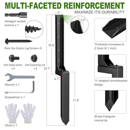 Fence Post Repair Kit (Separation 16.9+17.9",2 pcs) - size: Separation (16.9+17.9")