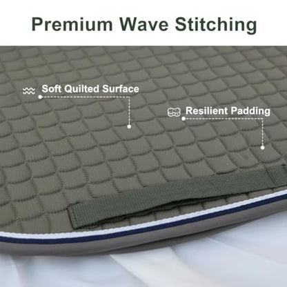 Premium English Horse Saddle Pad, Quilted Square Design, Available in Pink, Mint Green and Red etc, All-Purpose with Girth Straps (Hunter Green) - color: Hunter Green