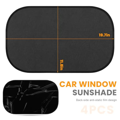 Sun Walker 4PCS Car Window Shade, 20"×12" Side Window Screen Protects Vehicle from Sun Rays & Heat Damage, Static Cling Sunshade Blocker Glare Shield Protection for Car Truck SUV - color: 4 PCS